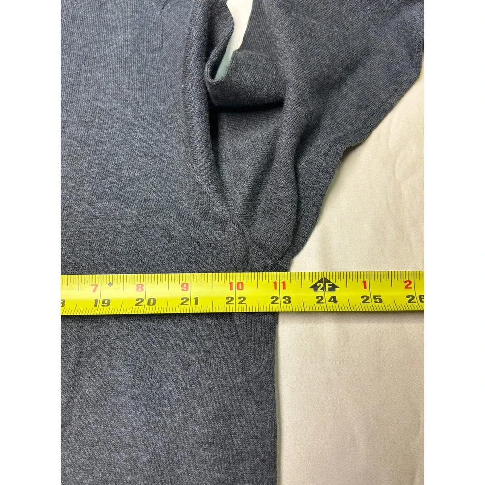 NWT Polo Ralph Lauren Mens‎ Pima Cotton V-Neck Sweater Grey Purple Pony Large